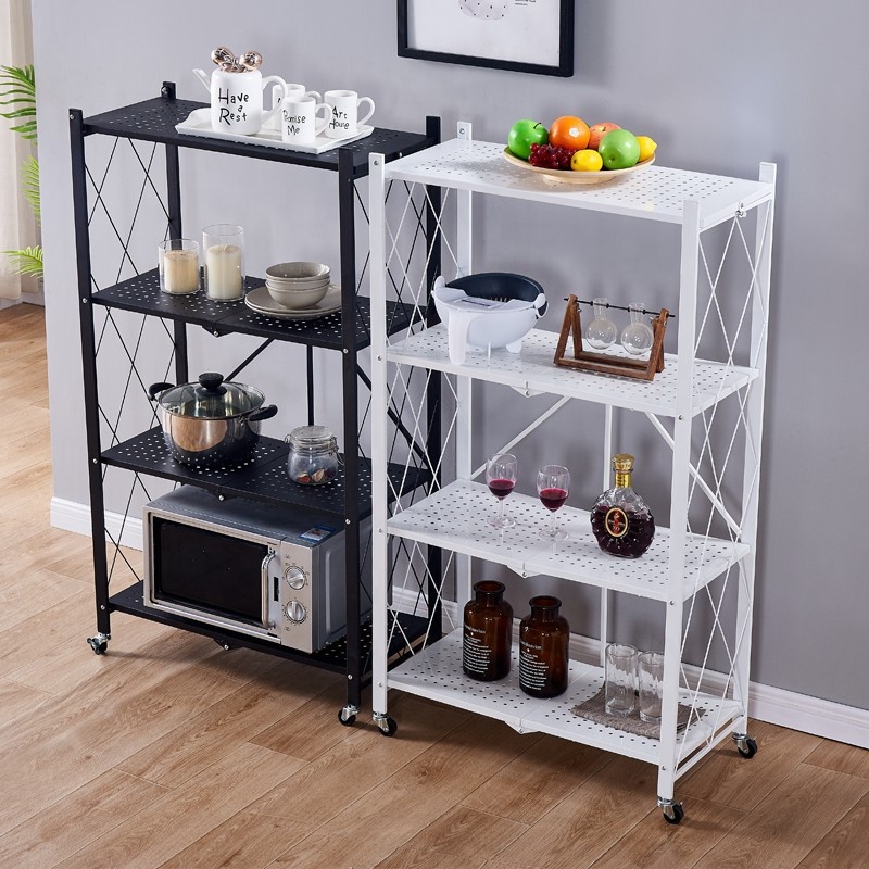 Factory Direct High Quality Heavy Duty Home Kitchen Shelving Unit Black White Painting Metal Steel Bathroom Storage Racks