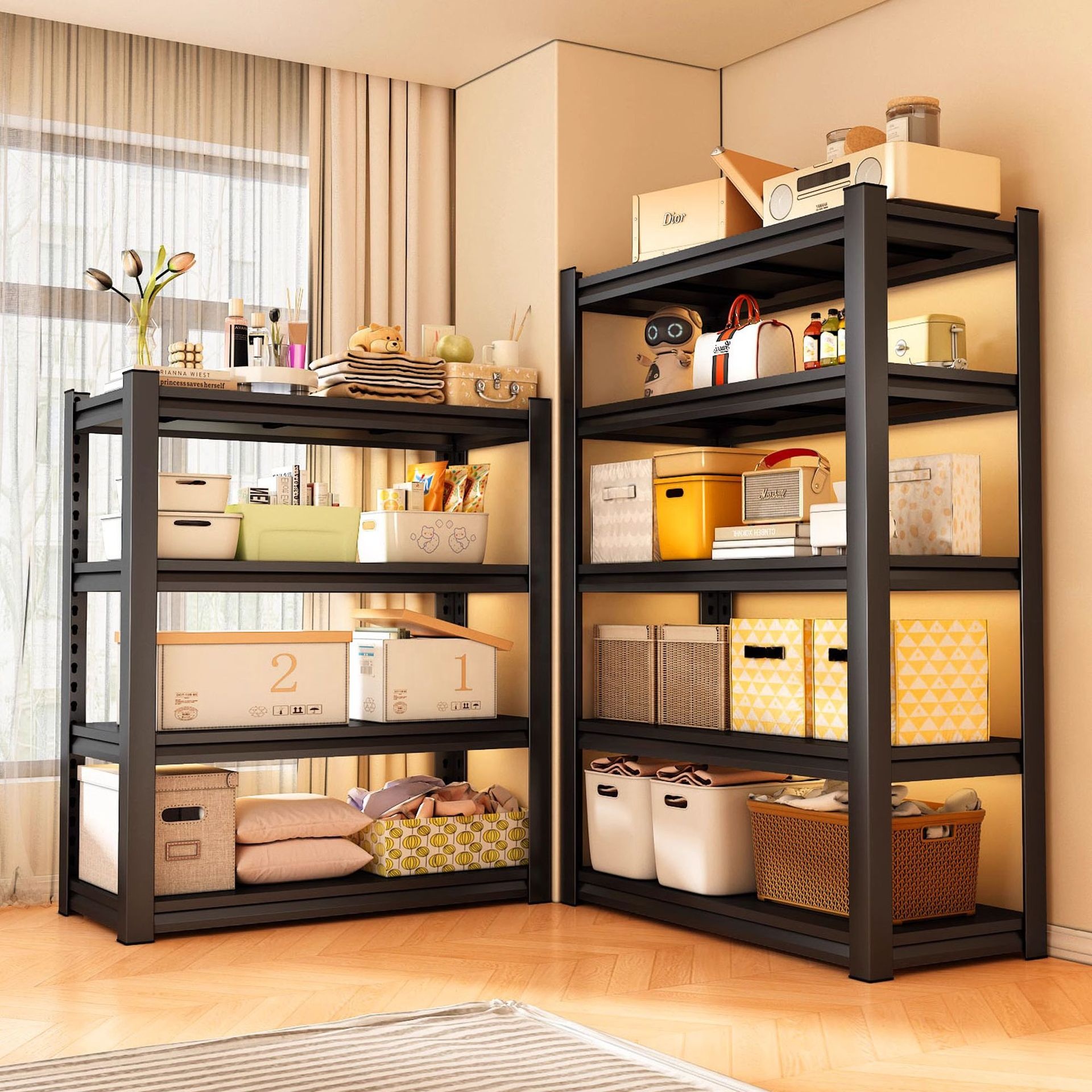 5 Layer Industrial Steel Boltless Corrosion Protection Garage Warehouse Rack Shelving Powder Coated Galvanized Home Tool Storage