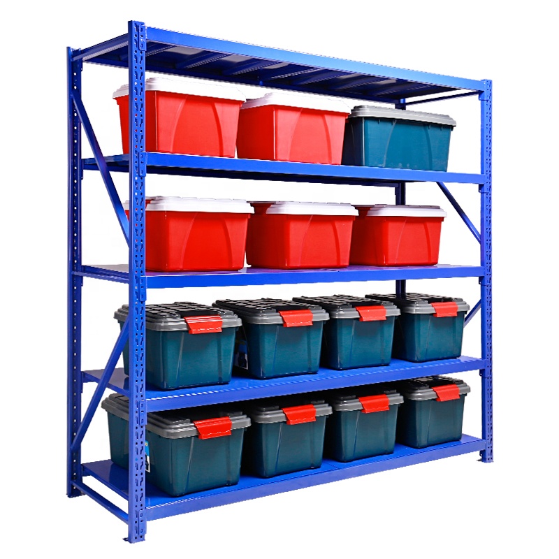 5 Shelf Light Duty Boltless Rivet Shelving Metal Shelf Storage Racks for Garage and Supermarket Shelves