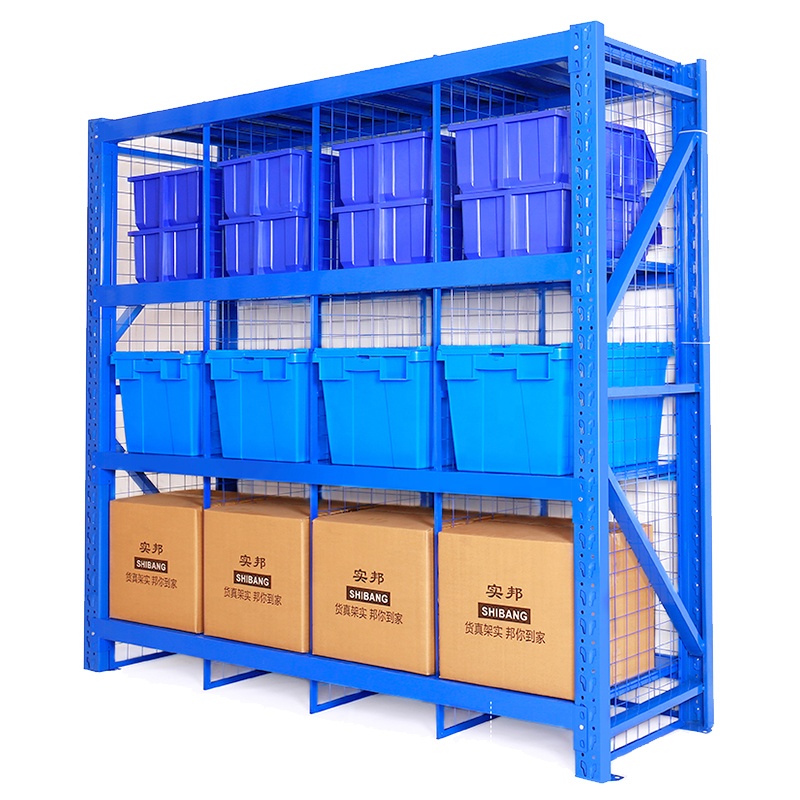 Logistics Industry Multi-Level Steel Shelving Boltless Rivet Design Corrosion Protection Surface Separator Mesh Rack