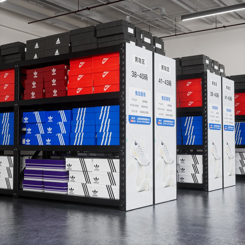 Boltless Powder Coated Steel Multi-Level Warehouse Storage Racks with 180KG Capacity