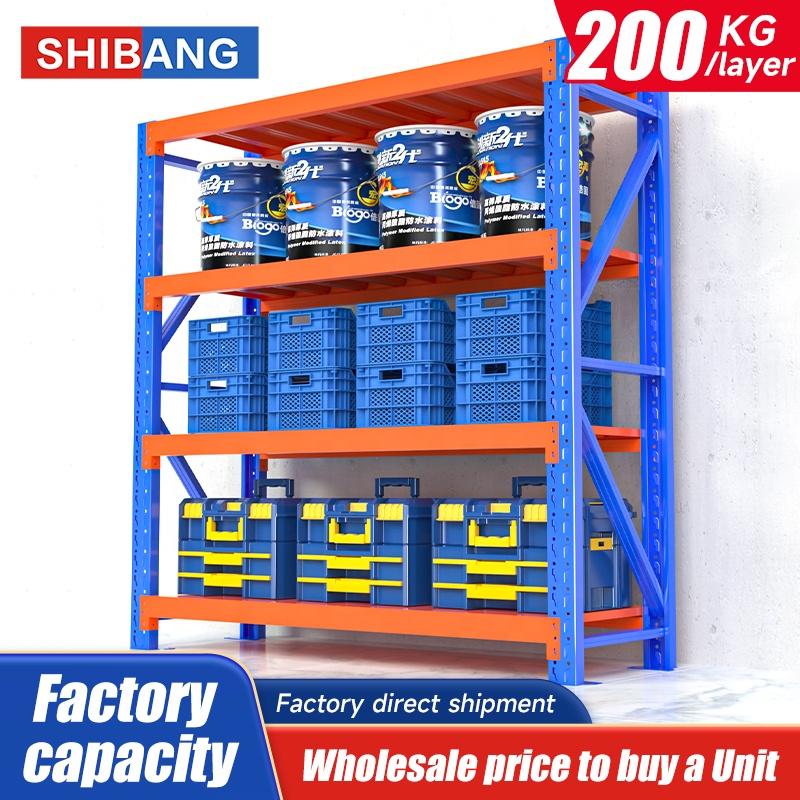 CE Certification Safe and Stable Storage 200KG Load Selective Bolted Assemble Industrial Steel Warehouse Storage Rack Shelving