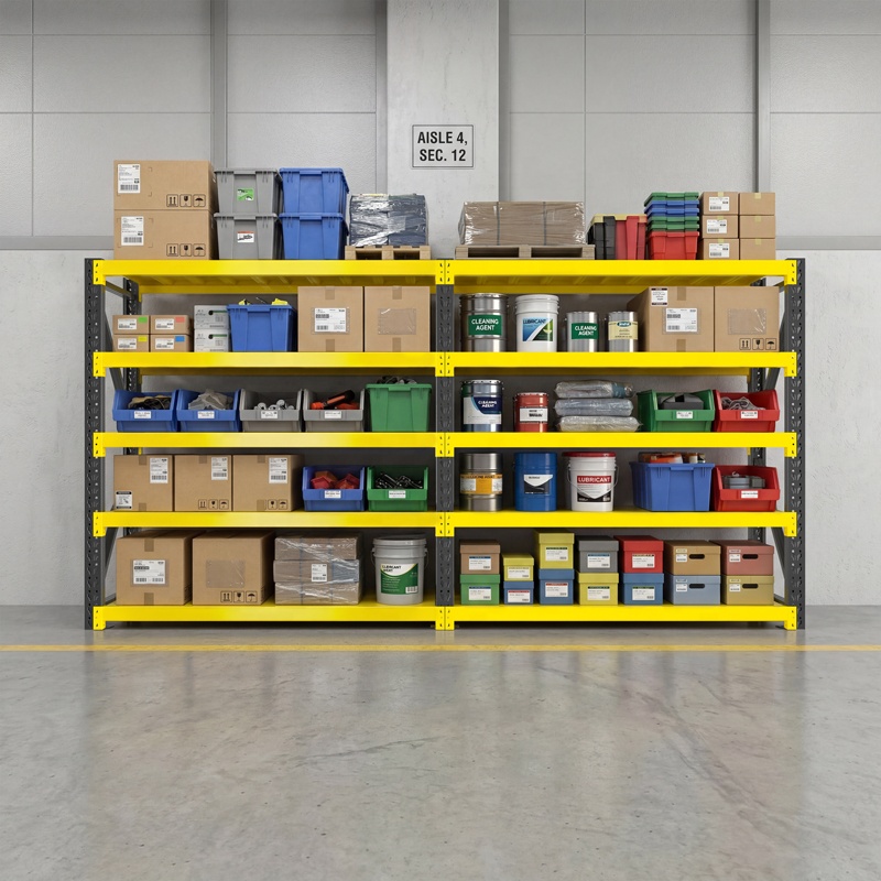 Custom Light Duty Boltless 4-Layer Corrosion Protection Steel Warehouse Shelving Rack for Logistics Storage
