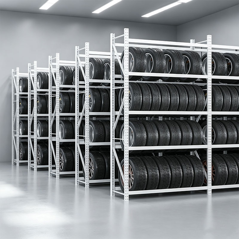 Wholesale Metallic Tire Heavy-duty Warehouse Movable Pallet Rack Tyre Rack Tire Shelf