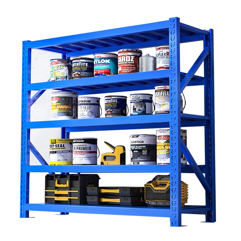 Factory 120KG Adjustable Light Duty Steel Garage Storage Racks Corrosion Protected Steel Shelving Units for Warehouse Usage