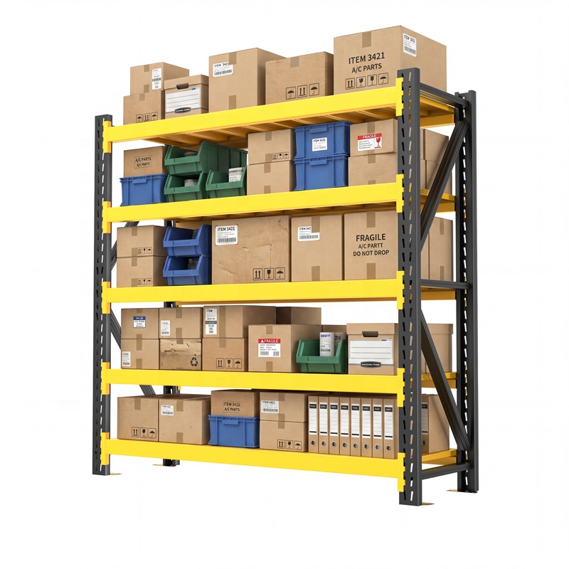 Boltless Adjustable 4 Layer Plug in Industrial Heavy Duty Steel Powder Coated 500KG Racking System Warehouse Storage Racks