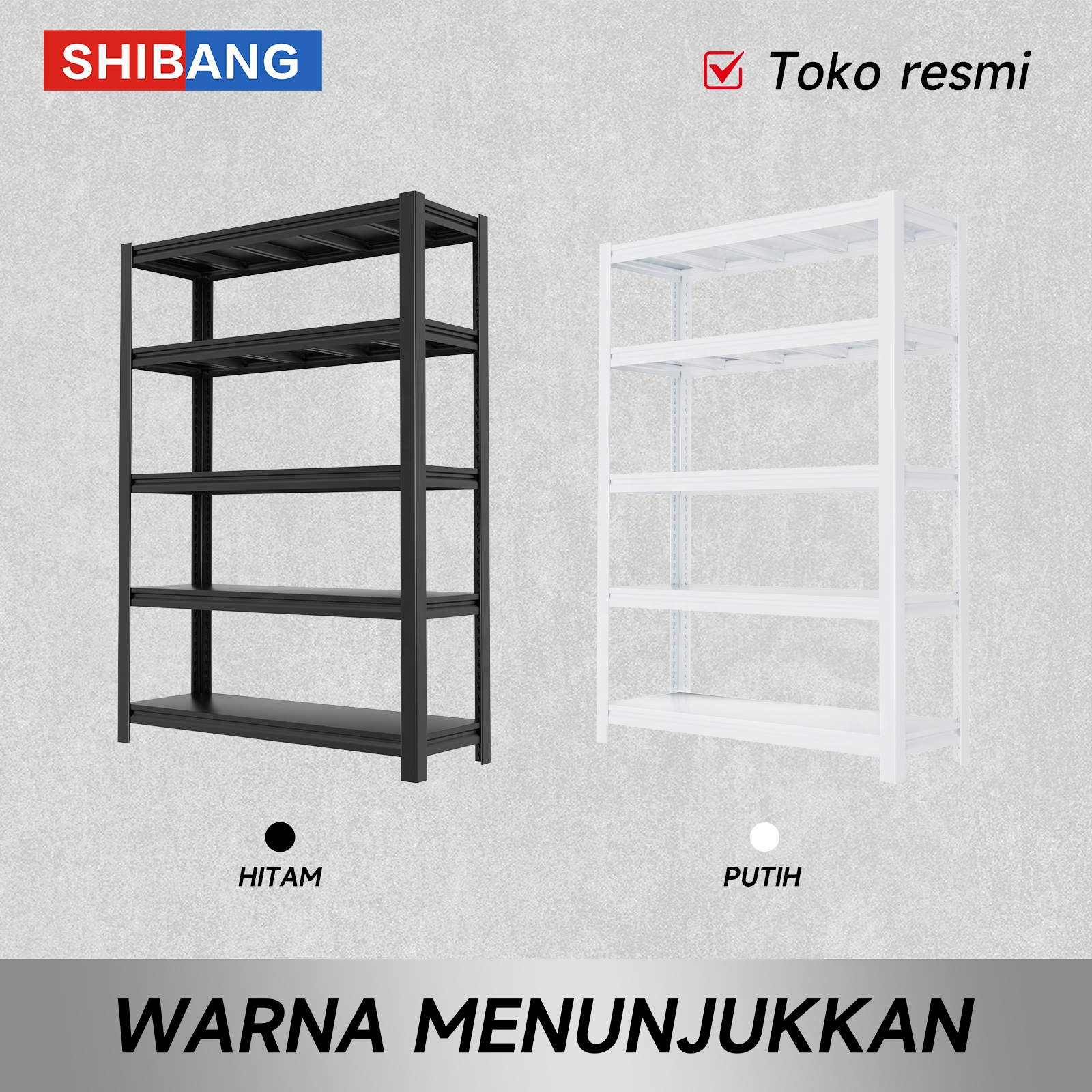 Boltless 5-Layer Steel Rack Adjustable Shelving Units Jakarta Local Stock 200KG Load Capacity for Warehouse