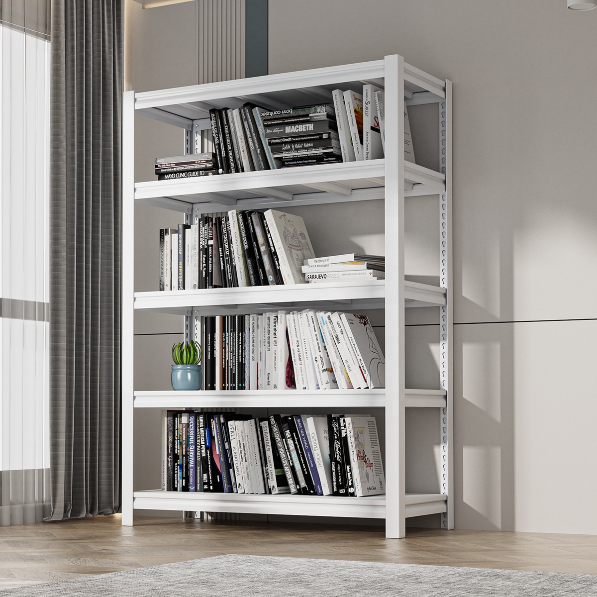 5 Layers 120KG Boltless Carbon Steel Shelving Storage Holders Racks Garage Shelves Metal Warehouse Shelf