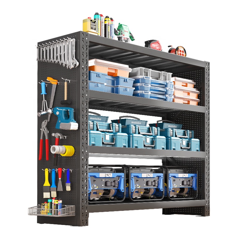Heavy Duty 5-Layer Steel Rack Pegboard Wall Mount Display Rack for Home Organization