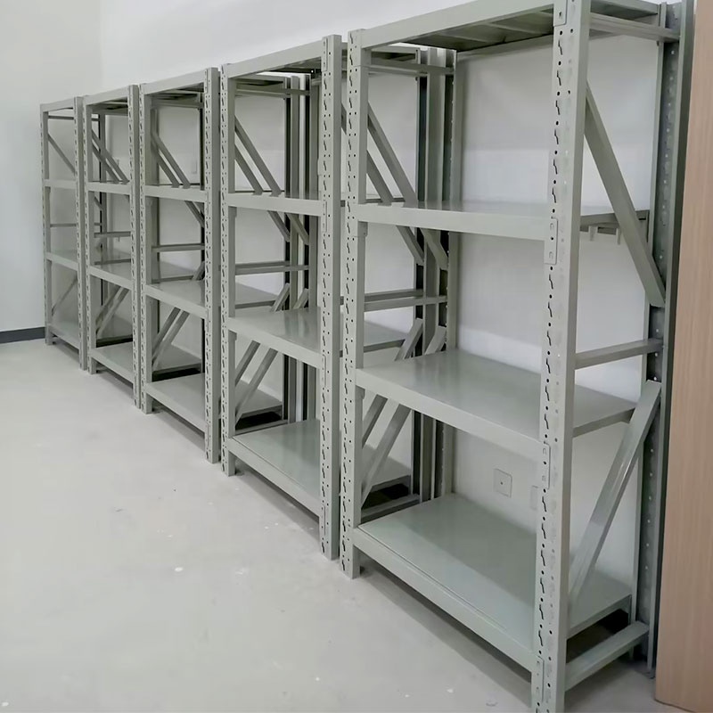 Medium Duty Steel Warehouse Rack Adjustable Shelves Multi Tier Gray Shelving Corrosion Protection Powder Coated Large Load