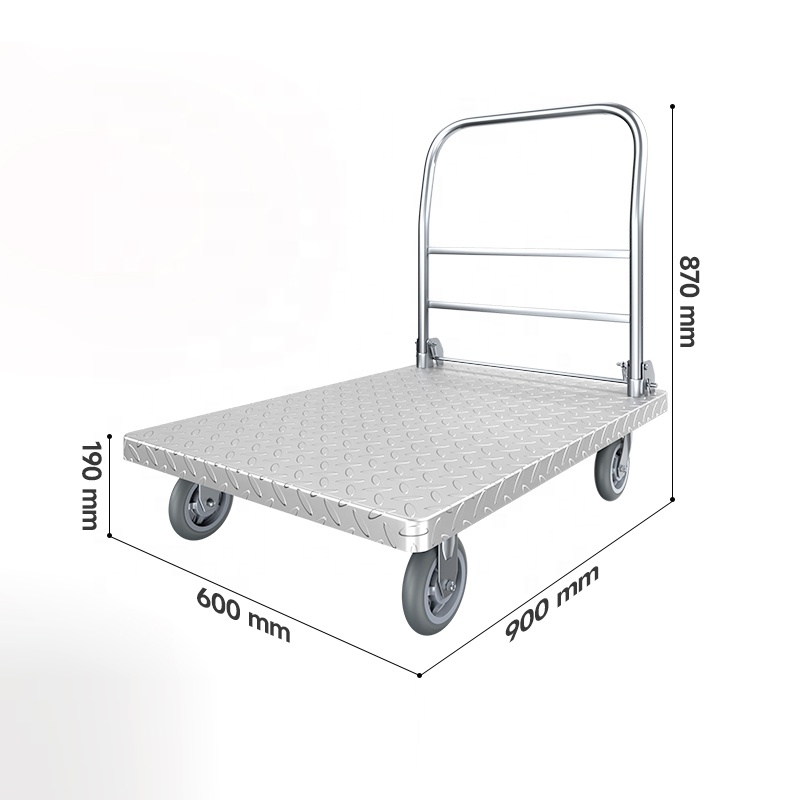 Moving Platform Hand Truck Push Cart 360 Degree Swivel Wheels Push Cart Dolly 150kgs Hand Trolley