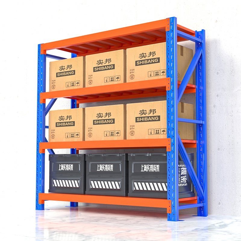 Industrial Warehouse Rack Boltless and Adjustable Metal Storage Shelves Durable with Powder Coating Racks