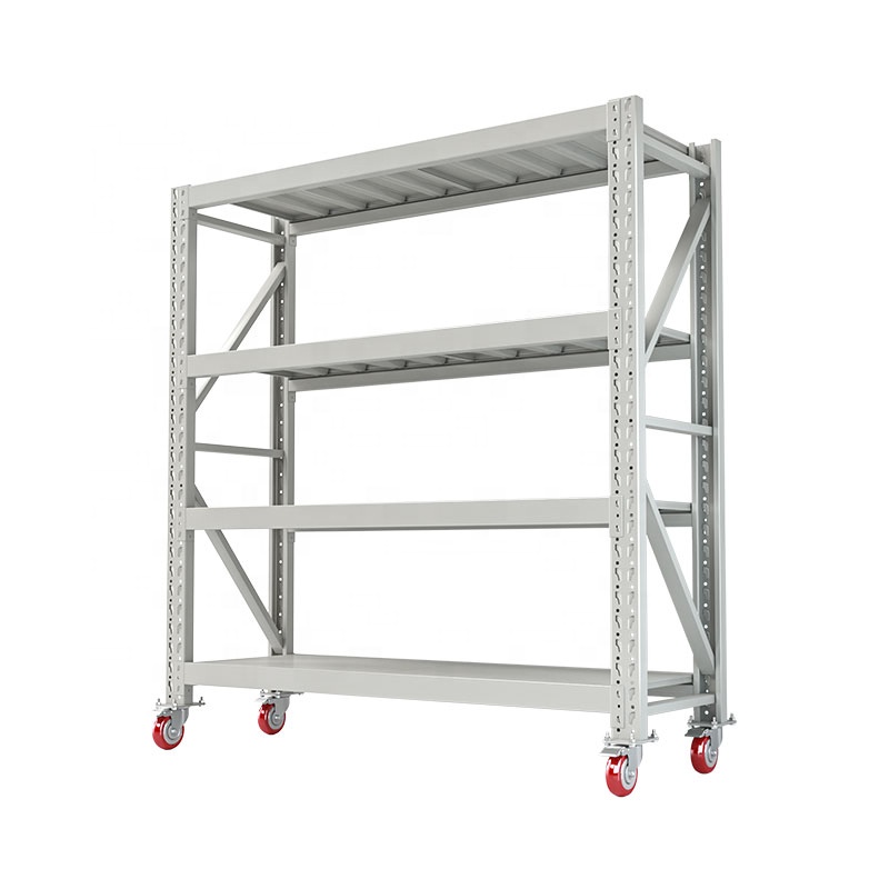 Cold Rolled Steel Medium Duty Boltless Adjustable Corrosion Protection Storage Rack with Wheels