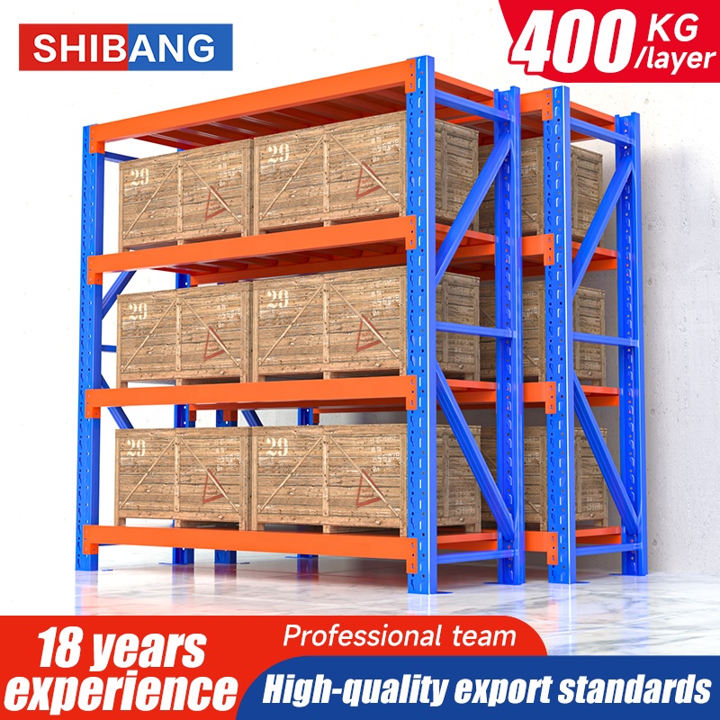 Boltless Adjustable Heavy Duty Load-Bearing 400kg/Layer Steel Racks Warehouse Industrial Stack Storage Racking Shelving System