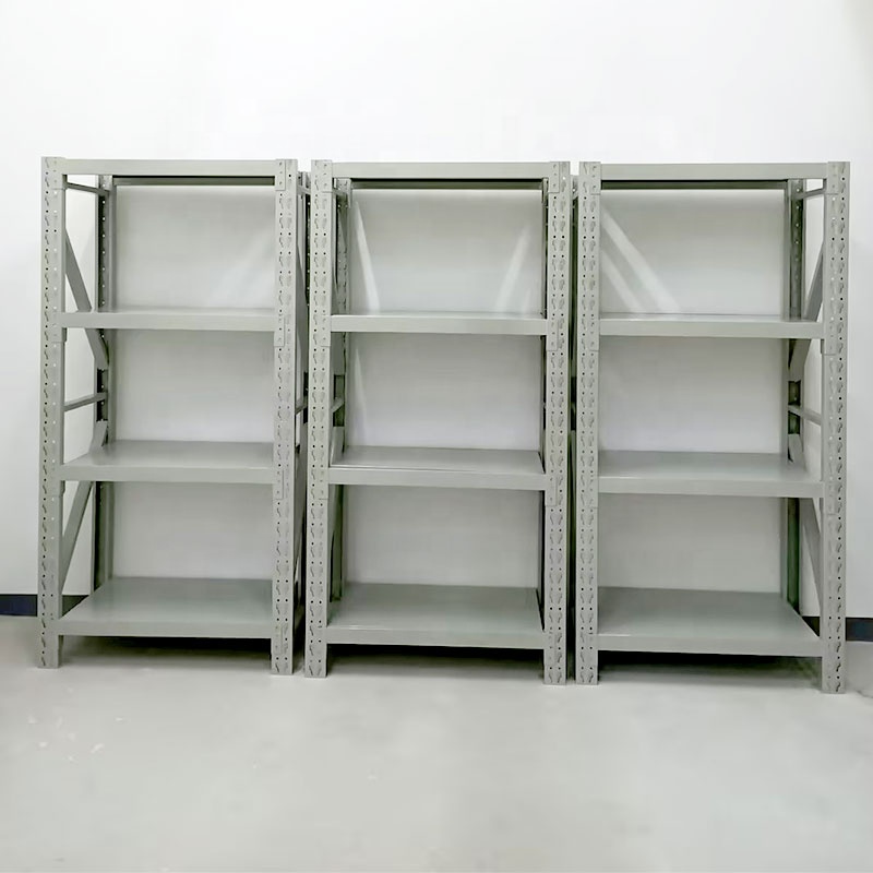 Medium Duty Steel Warehouse Rack Adjustable Shelves Multi Tier Gray Shelving Corrosion Protection Powder Coated Large Load