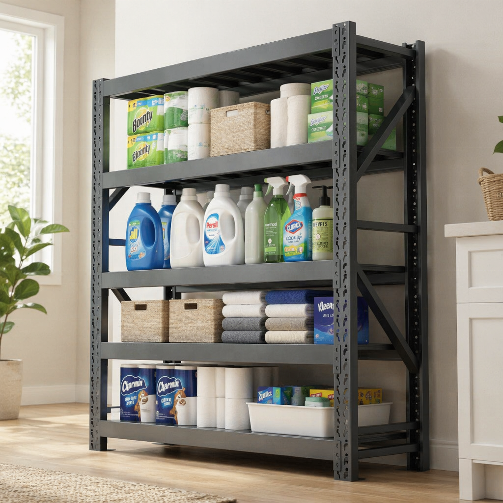 Shibang 500kg Adjustable Boltless Shelf 2000*600*2000mm 4 Layer Shelves Unit Metal Steel Warehouse Storage Rack