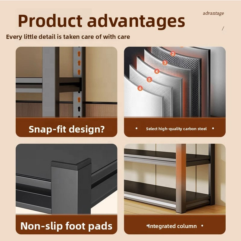 100KG Light Duty Rack Steel Storage Shelves with Customizable Height and Layers for Home Storage