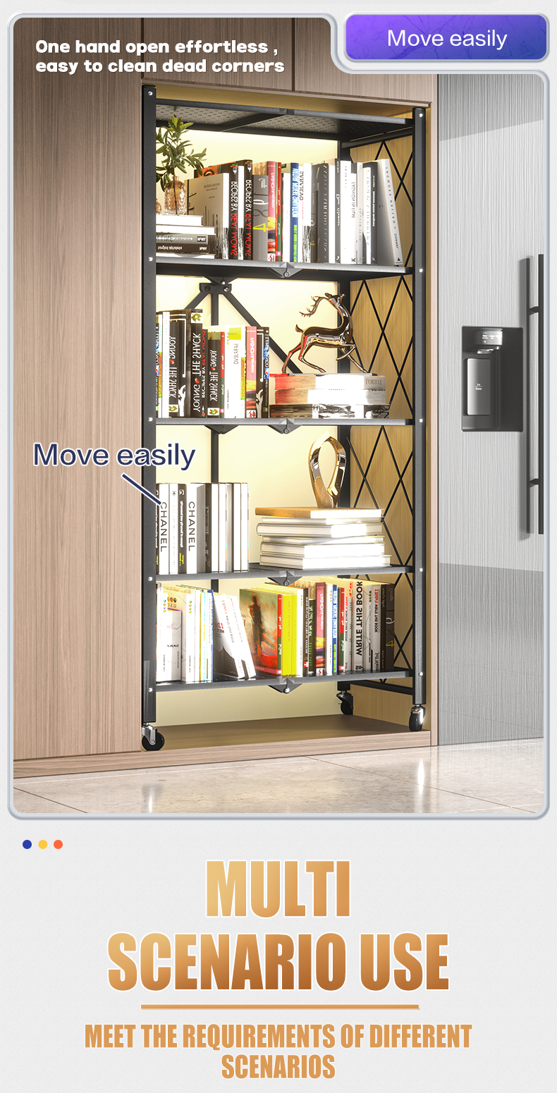 Kitchen folding organizer shelf structure