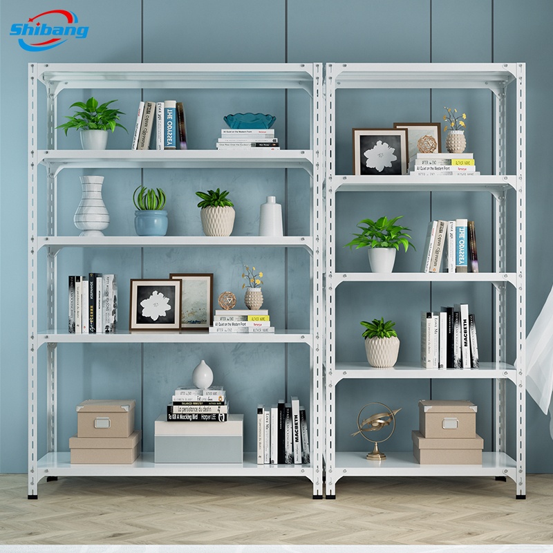 Hot Selling 5 Layers White Estantes Garage Storage Shelf Household Angle Steel Rack