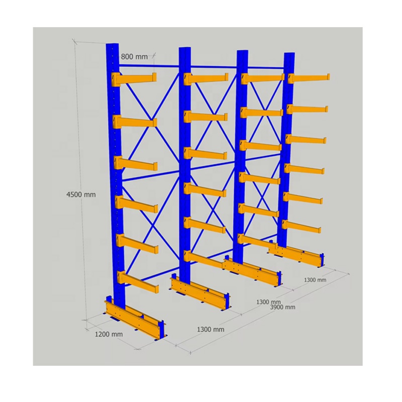 Double Side Arm Steel Warehouse Shelf Storage Steel Metal Heavy Duty Racks Cantilever Shelf