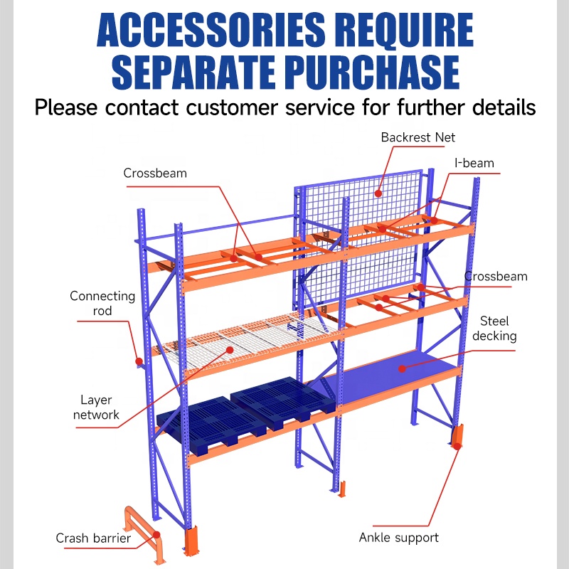2026 New Pallet Racking Heavy Duty Racking 4 Tiers Adjustable Metal Boltless Storage Racking Industrial High Racking