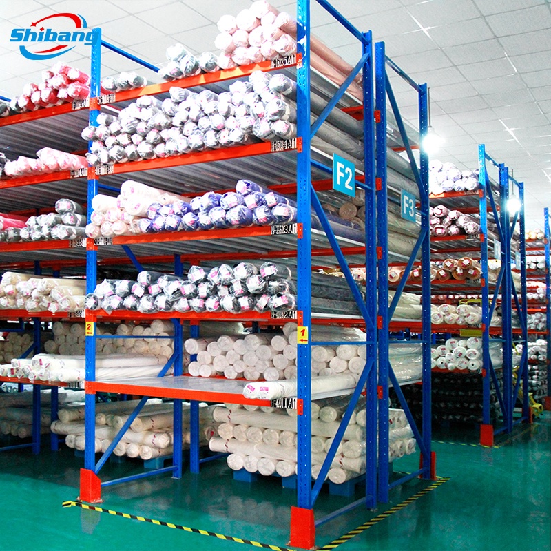 Heavy-Duty Steel Pallet Shelf with Plastic Fabric Rolls Rack for Textile Industry Warehouse Fabric Roll Storage