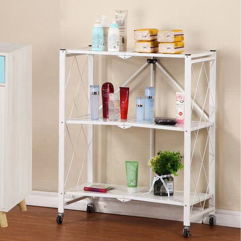 Five-Layer Metal 5-Tier Foldable Storage Rack for Kitchen Living Room & Garage-Eco-Friendly Shelving Units