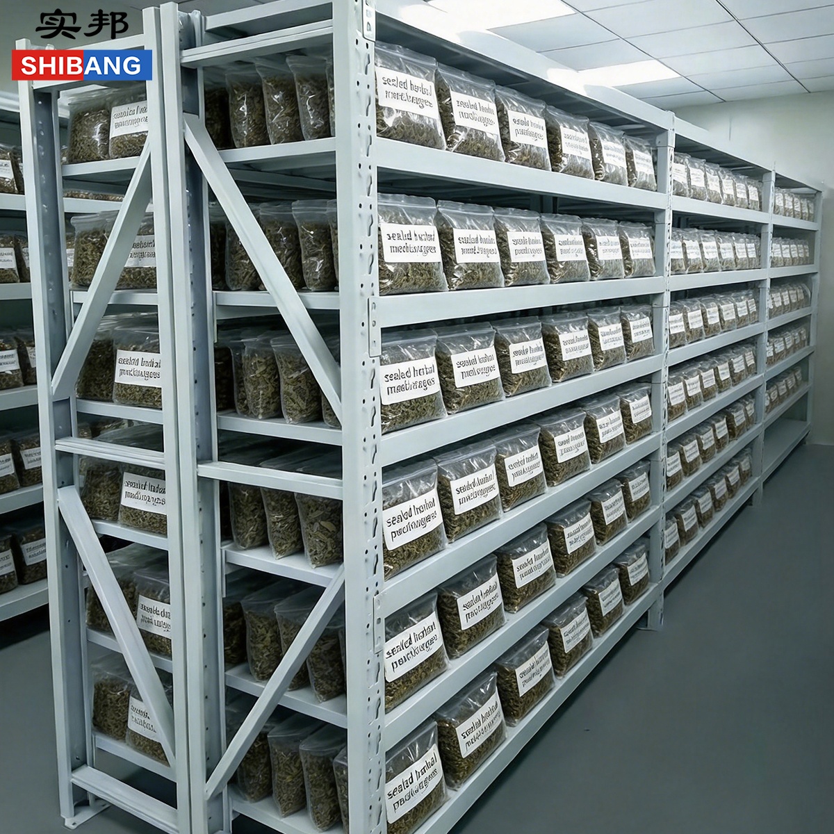Steel Storage Racks Longspan Shelving for Garage and Warehouse Corrosion Protection Metal Shelving