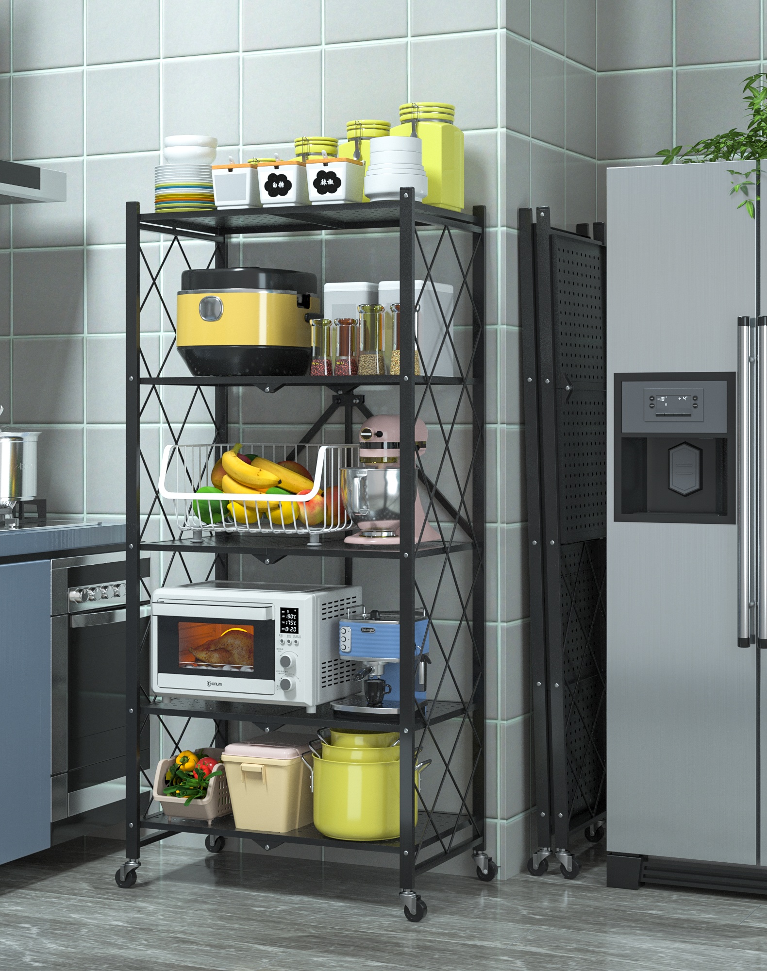 Kitchen Accessories Tool Storage Rack Kitchen Rack Steel Utensils Wok Pan Display Racks