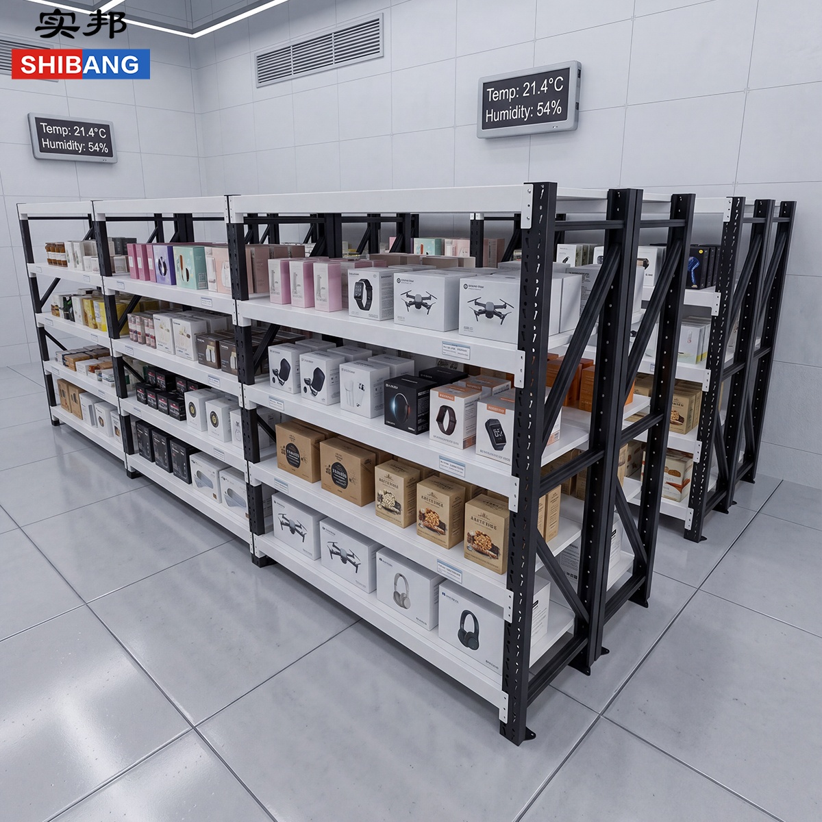 Adjustable Anti-Rust Steel Warehouse Shelves Medium Duty Rack Workshop Storage Metal Racks for Garage & Warehouse