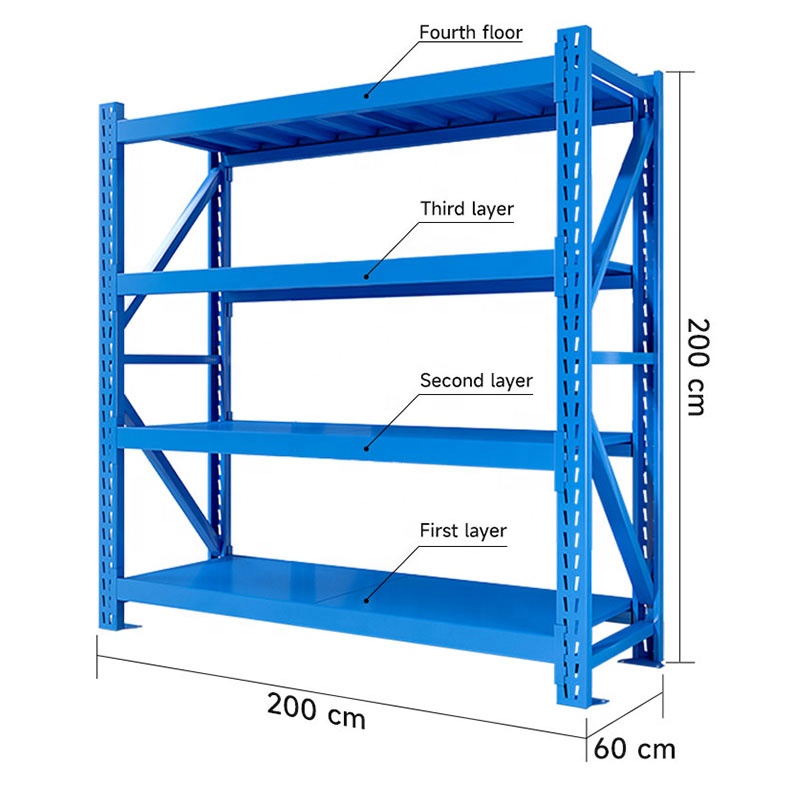 120kg/Layer Adjustable Sheving Industrial Metal Steel Boltless Storage Stacking Shelves Unit System Warehouse Racks