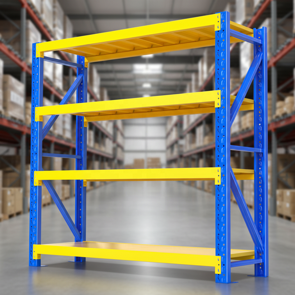 Shibang 4-Layer Cold Rolled Steel Boltless Powder Coated Medium Duty Warehouse & Garage Storage Rack