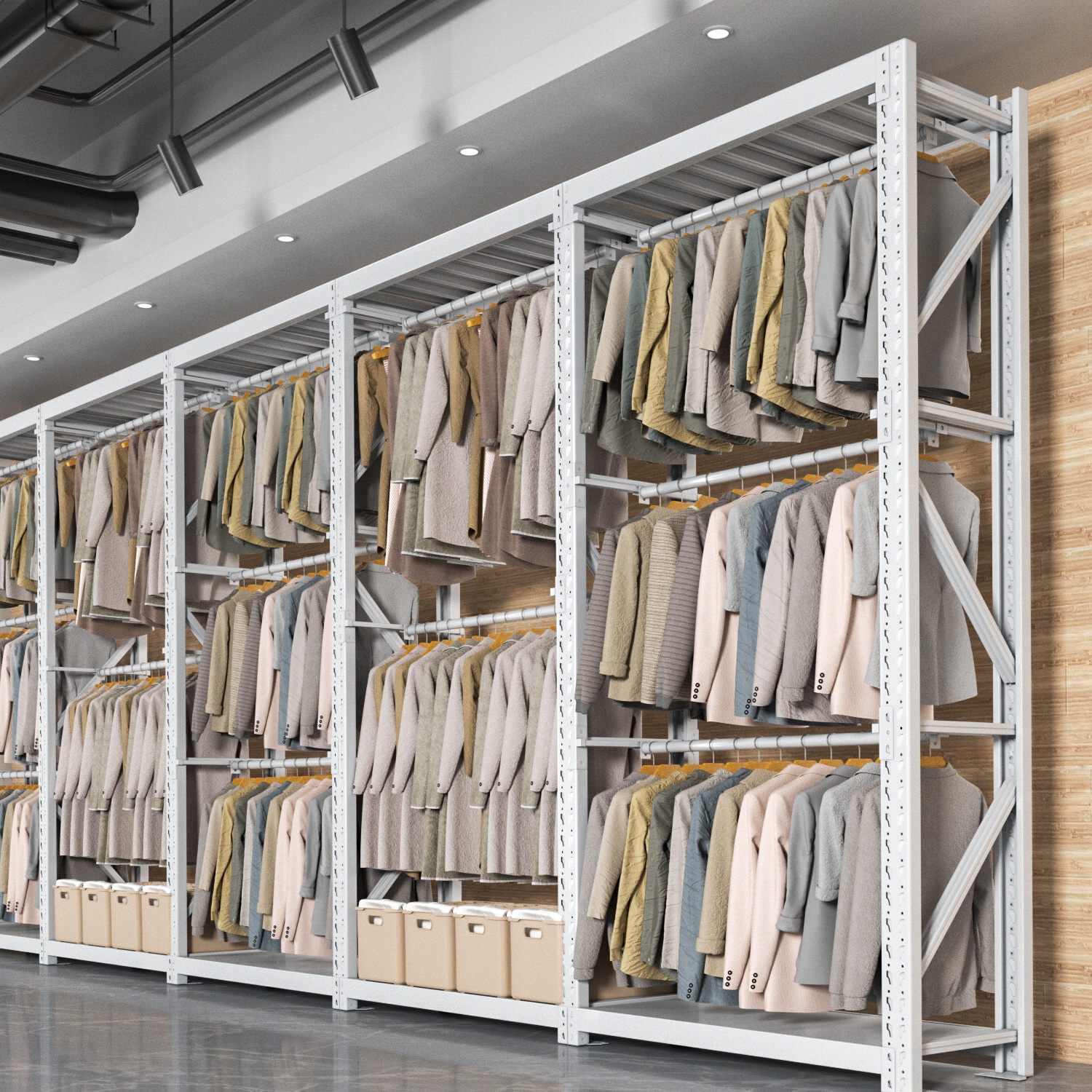 High Quality Cloth Display Multi-Level Steel Storage Shelf Rack for Home Storage or Warehouse