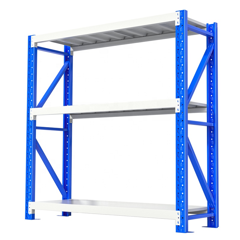Custom Heavy Duty Shelving 300 Kg Layer Garage Black White 3 Tier Warehouse Storage Metal Stacking Shelf Rack Unit for Warehouse