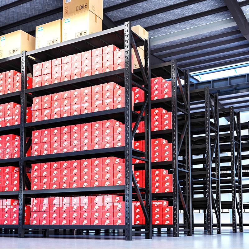 Shibang Steel Industrial Shelving Rack Boltless Plug-In Corrosion Protection Powder Coated 200x60x200cm 500KG