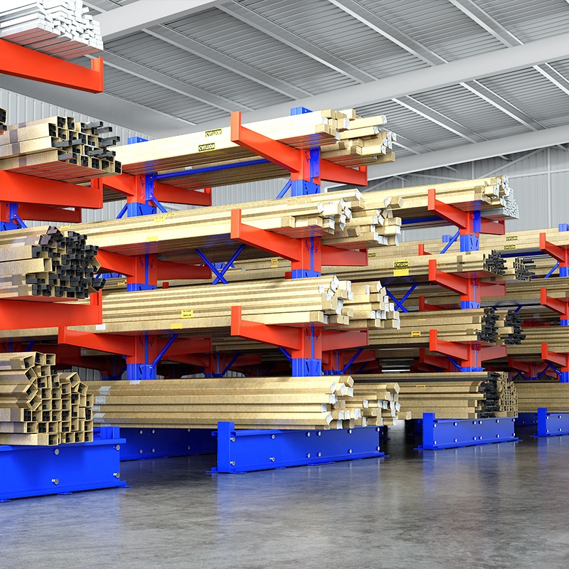 China Factory Wholesale Industrial Heavy Duty Cold Rolled Steel Corrosion Resistant Single/Double Sided Cantilever Rack