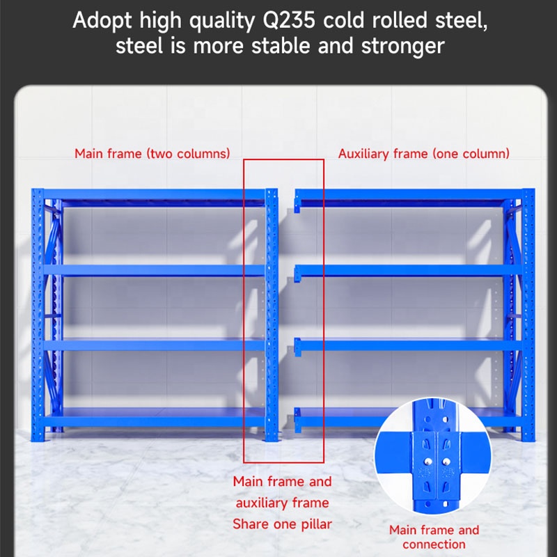 1000kg Load Capacity Warehouse Rack Heavy Duty Metal Steel Storage Shelving for Logistics Center and Industrial Plant