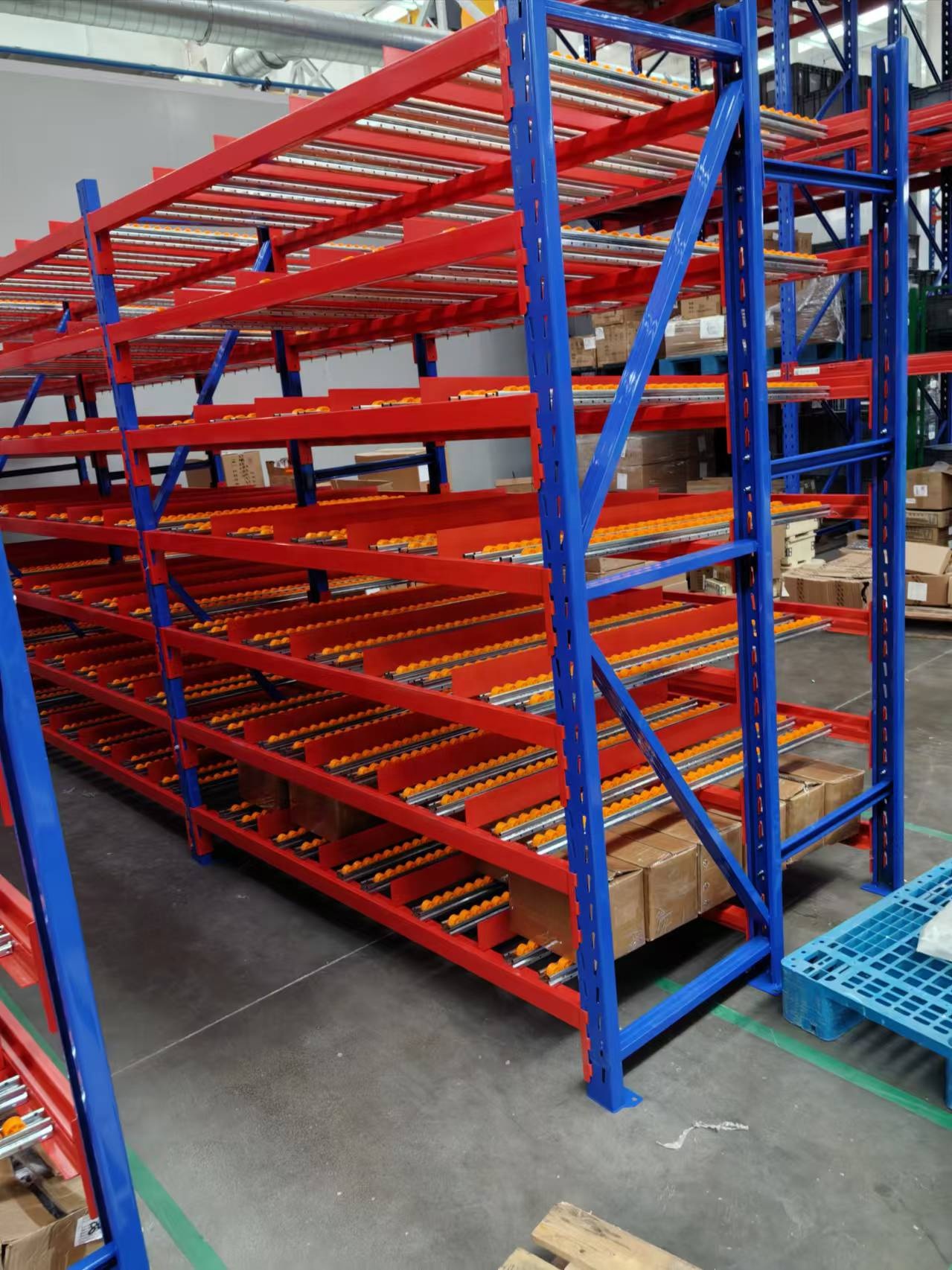 High Quality Steel Carton Flow Rack System Industrial Heavy Duty Gravity Roller Racking 100kg-1000kg Capacity for Warehouse FIFO
