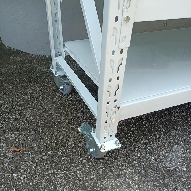 Industrial Adjustable Medium Duty Boltless Steel Warehouse Shelving Storage Racks with Wheels