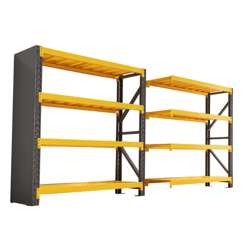 Boltless Cold Rolled Steel Multi-Level Warehouse Racks with Perforated Board Powder Coated Shelves for Home Garage