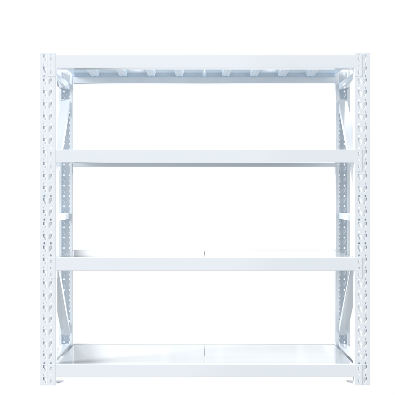 Medium Duty Steel Shelving 4-Layer Warehouse Rack Steel Storage Shelves 200-500KG/Layer Capacity Powder Coated