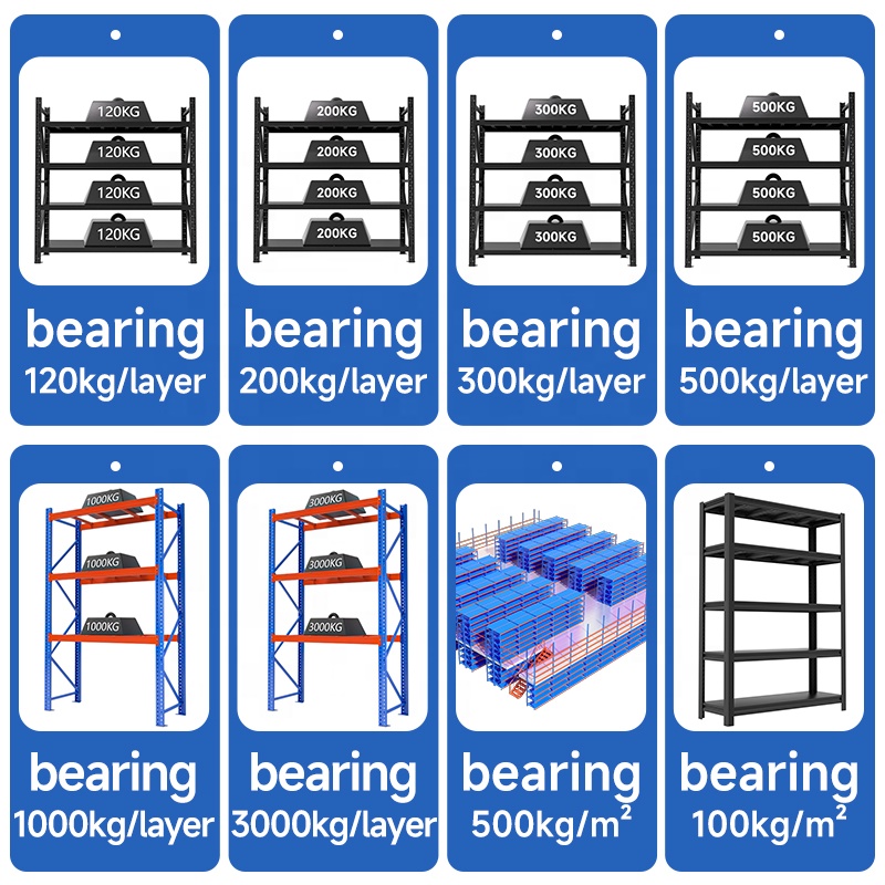 200*60*200cm 500KG Metal Industrial Shelving Rack Adjustable Storage Shelves Garage Shelving Units