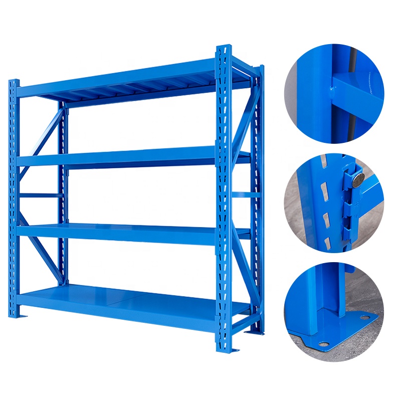 Mutil Tier Custom Heavy Duty Shelving 600Kg/Layer Garage Black Warehouse Storage Metal Shelving Unit Stacking Rack