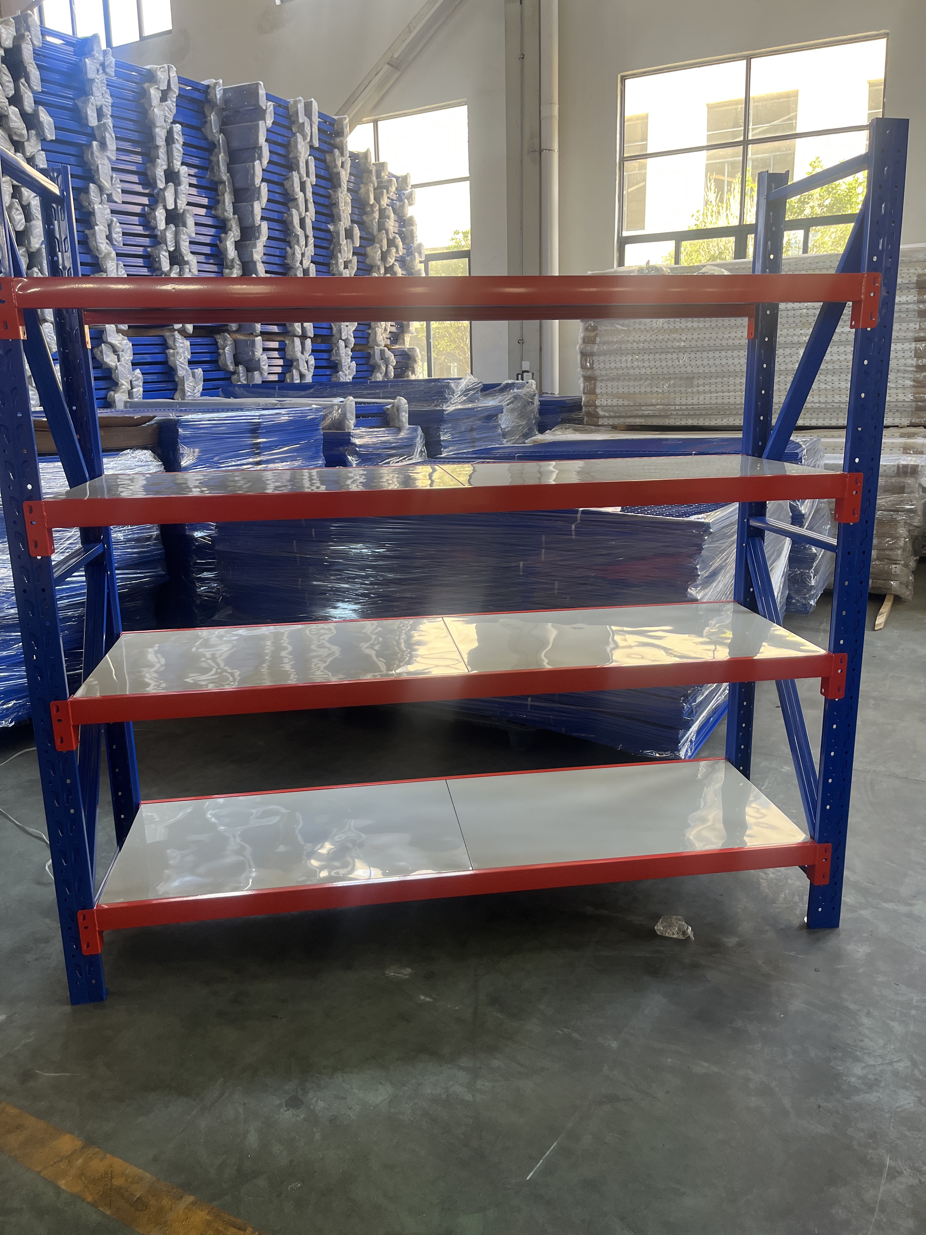 Adjustable Bolt Shelves Metal Warehouse Storage Rack Unit Medium Duty 4-Layer Steel Rack