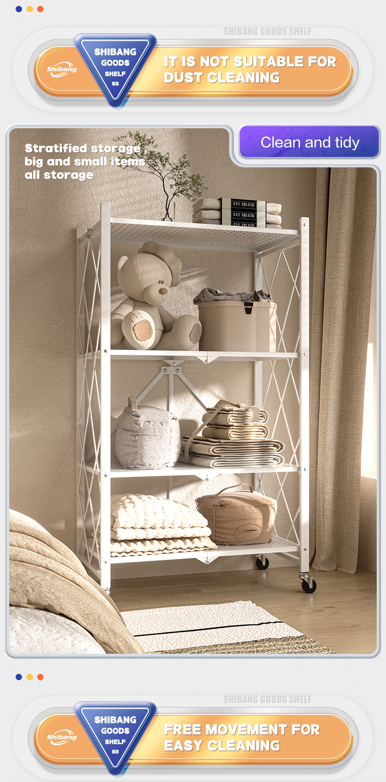 Multi-layer kitchen shelf detail