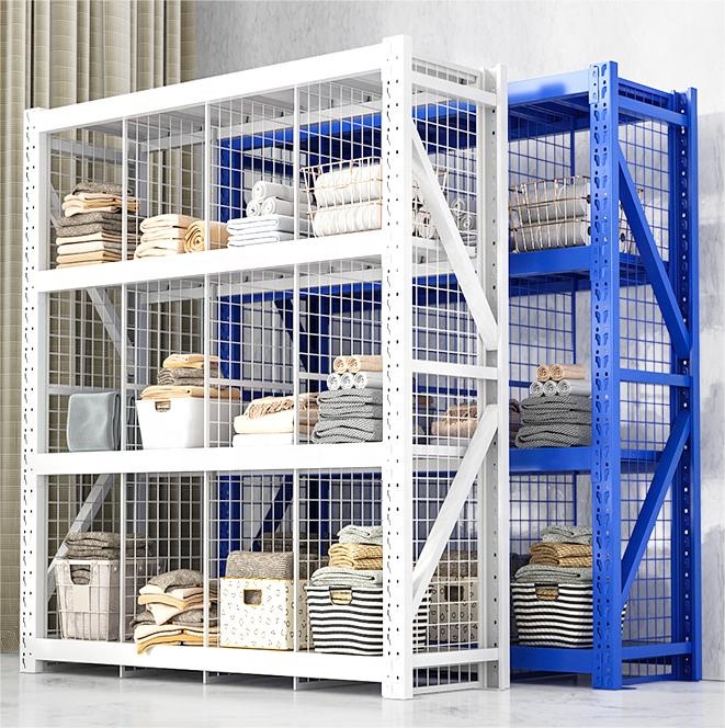 Logistics Industry Multi-Level Steel Shelving Boltless Rivet Design Corrosion Protection Surface Separator Mesh Rack