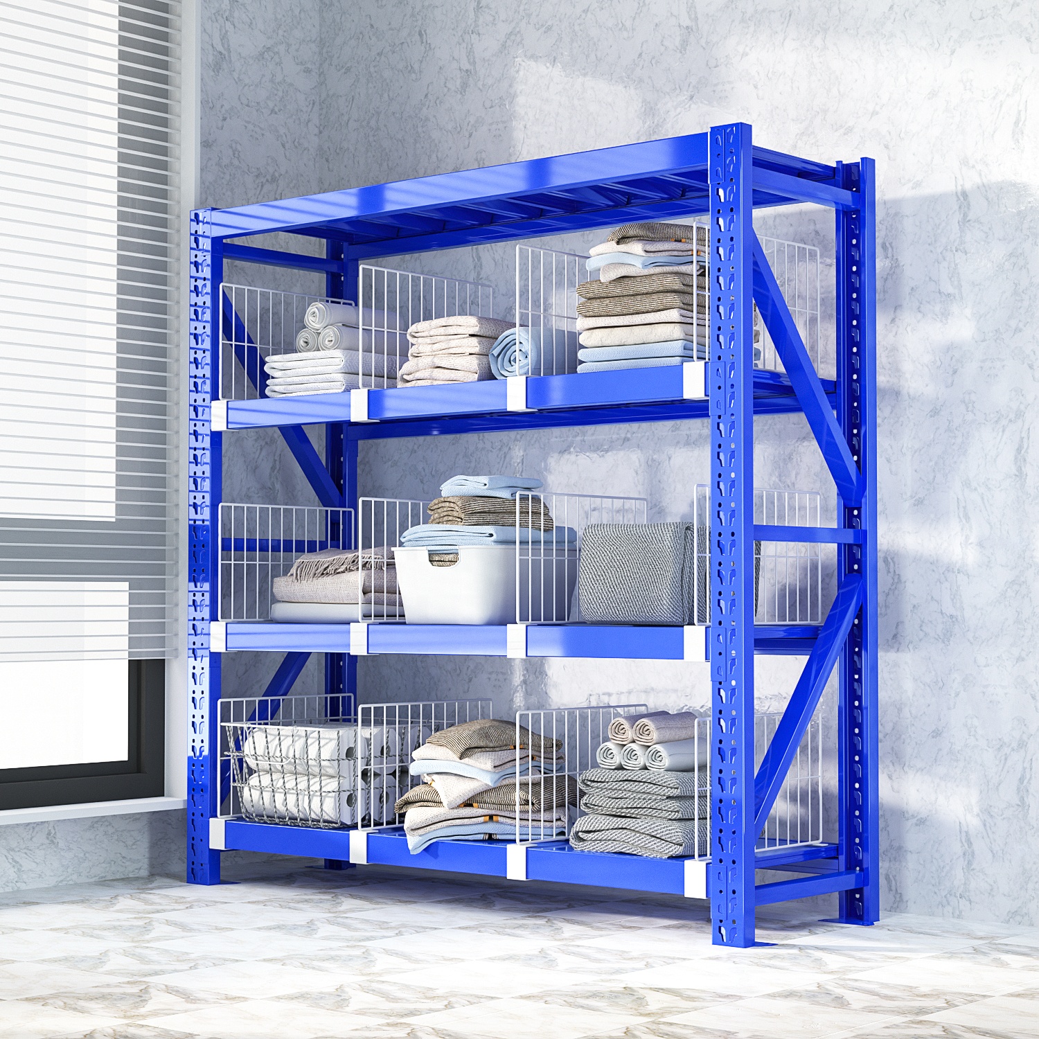 In Stock Good Quality Wire Mesh Rack and Shelf Dividers Supermarket Shelf Metal Storage Made of Steel