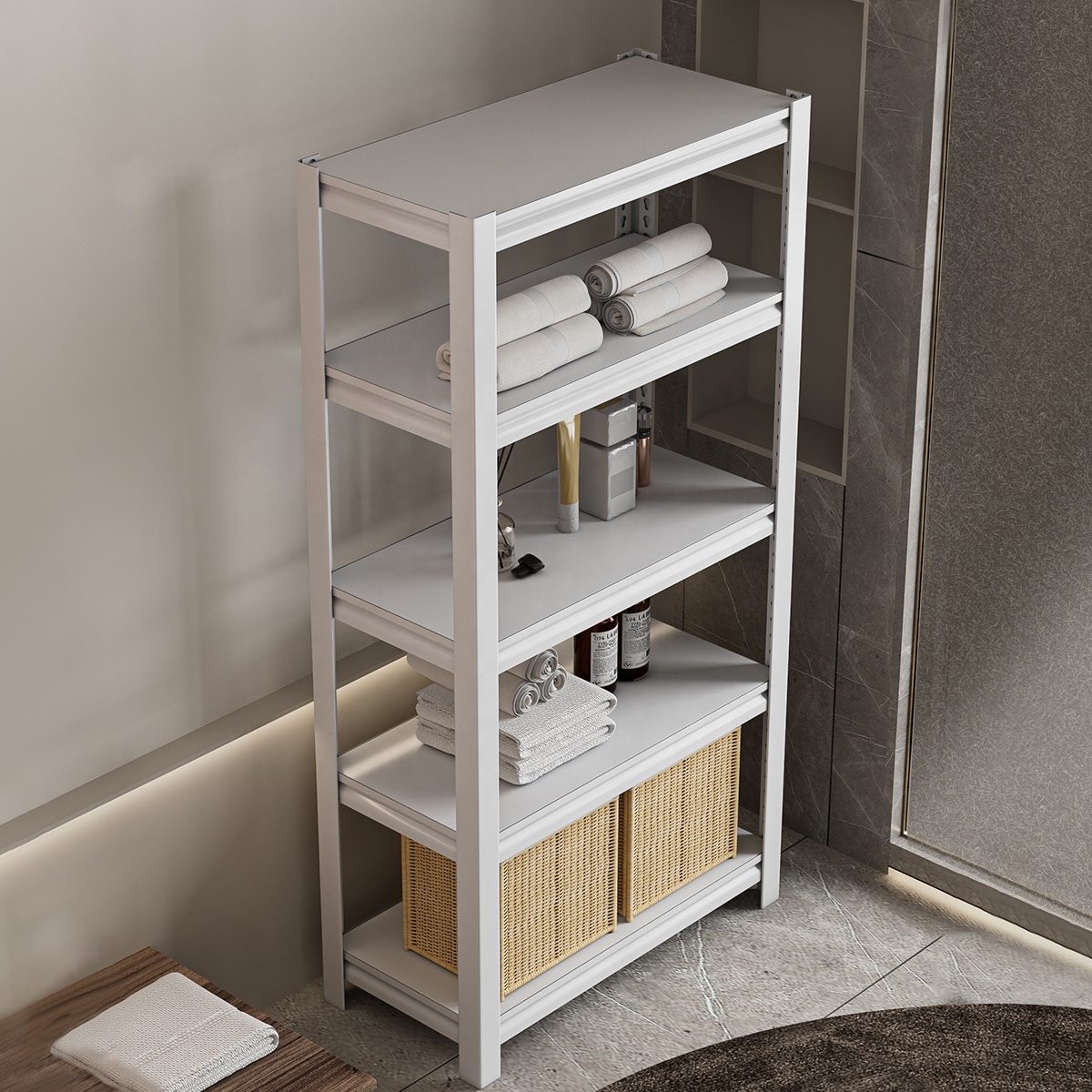 5 Layers 120KG Boltless Carbon Steel Shelving Storage Holders Racks Garage Shelves Metal Warehouse Shelf