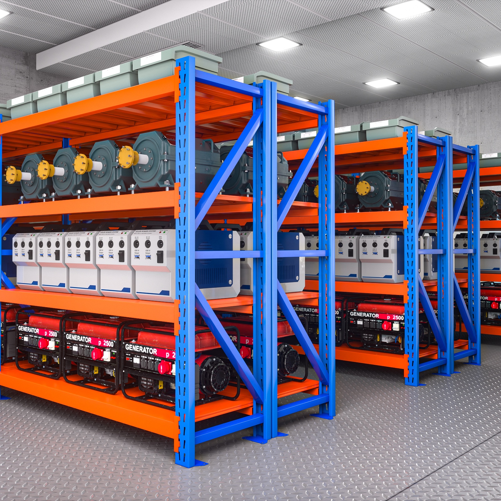 Shibang Adjustable Multi Tier Shelves 600KG High Load Storage Racking Warehouse Steel Racks