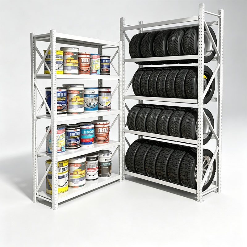 Multi-Purpose Steel Tire Racks Electrostatic Powder Coating for Corrosion Protection Multi-Level Warehouse Storage Rack for Tire